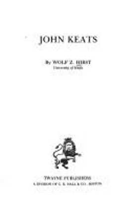 John Keats Hardcover Wolf Z. Hirst