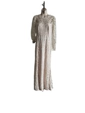 NEW Tadashi shoji gown dress Wedding Bridal All Lace Long +Train Ivory White 8