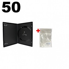 50 ULTRA PREMIUM STANDARD Black Single DVD Cases 14MM 90g  100 OPP Bags