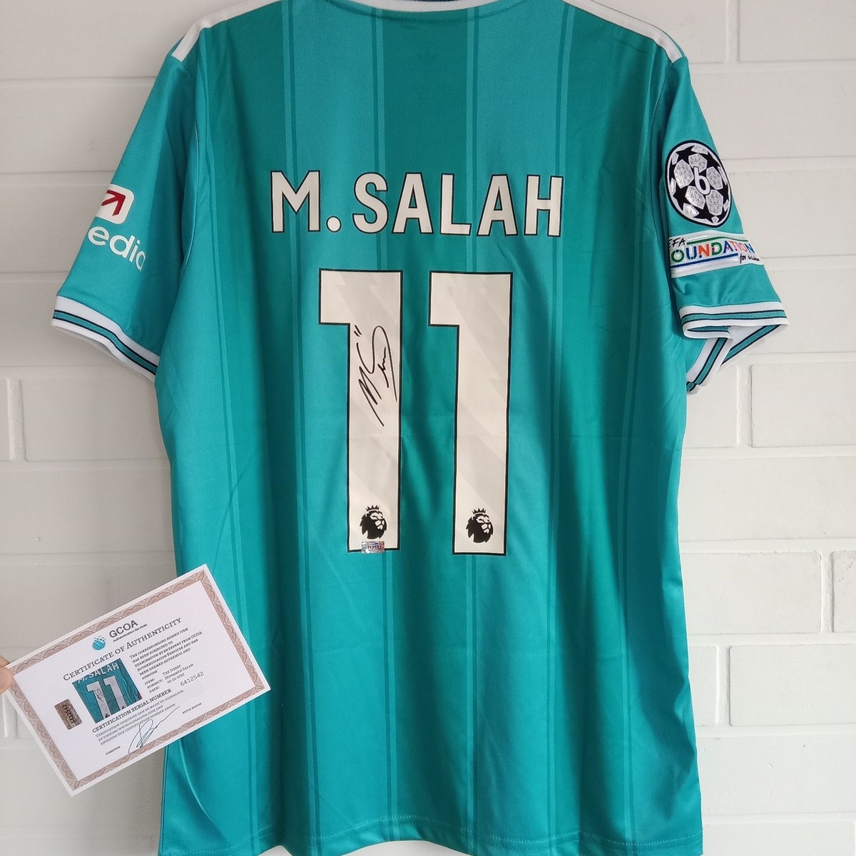 サイン入り　Liverpool M.SALAH 11 シャツ　サラー　アウェイ 2025-26 Liverpool Away L/S Shirt M.Salah #11