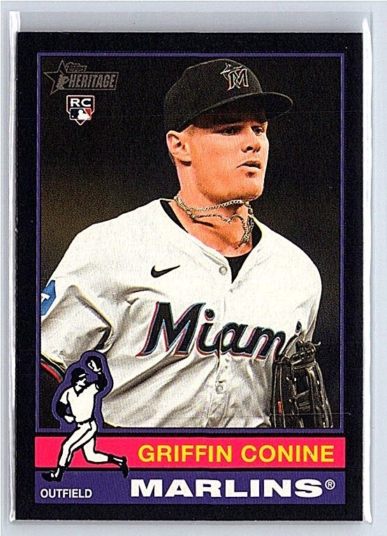 2025 Topps Heritage Griffin Conine #111 RC Black Border Miami Marlins (60)