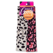 Goody Low Profile Headwraps for Fine Hair 2 Pack Floral Dots Ouchless Design