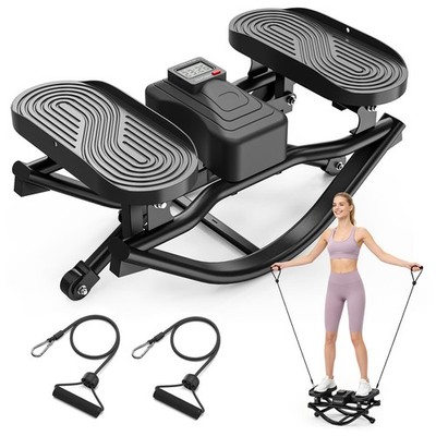 Yagud Portable Side Stepper, Low-Impact Full Body Workout w/ Resistance Bands