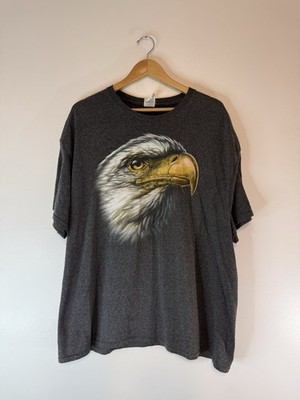 Vintage BALD EAGLE Dark Gray Bird Of Prey Head Delta T-Shirt, Size 2XL
