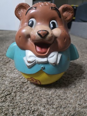 Vintage 1969 Fisher Price Chubby Cub Roly Poly Bear #164 Wobble Toy No String