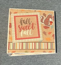 HANDMADE 61/2 X 6 1/2 MINI INTERACTIVE SCRAPBOOK ALBUM - Autumn