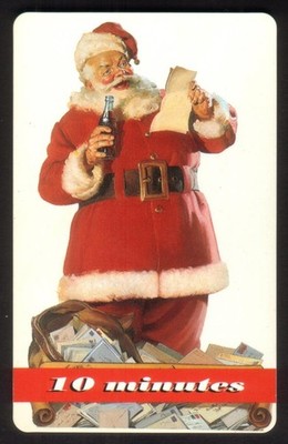 SAMPLE 10M Coca-Cola 1995 Santa Mit Coke Flasche Und Lesen Einer Karte