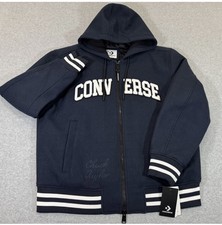 Converse Chuck Taylor Varsity Bomber Jacket Navy Blue Hooded Men's MEDIUM NWT