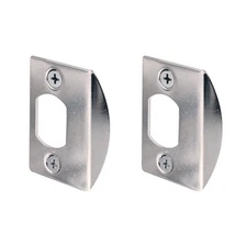 Prime-Line 2.25 in. H X 1-5/8 in. L Chrome Steel Latch Strike Plate (Pack of 5)