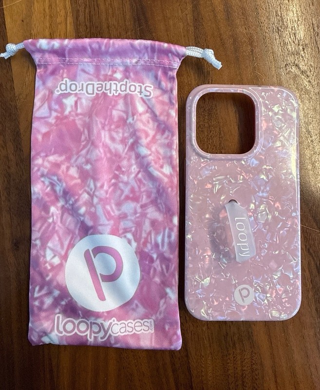 Loopy Case Pink Opal Shell iPhone 15 Pro Righty 