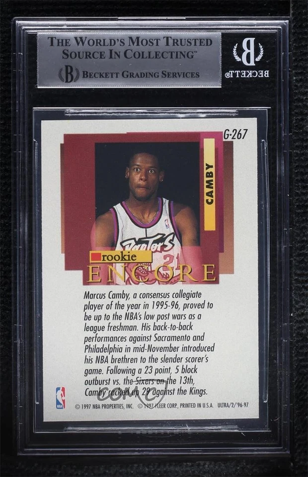 1996-97 Fleer Ultra Gold Medallion Edition Marcus Camby #G-267 BGS 7 Rookie RC - Image 2 of 2