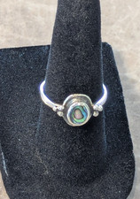 Sterling Silver Abalone Shell Ring Size 6 Pau...