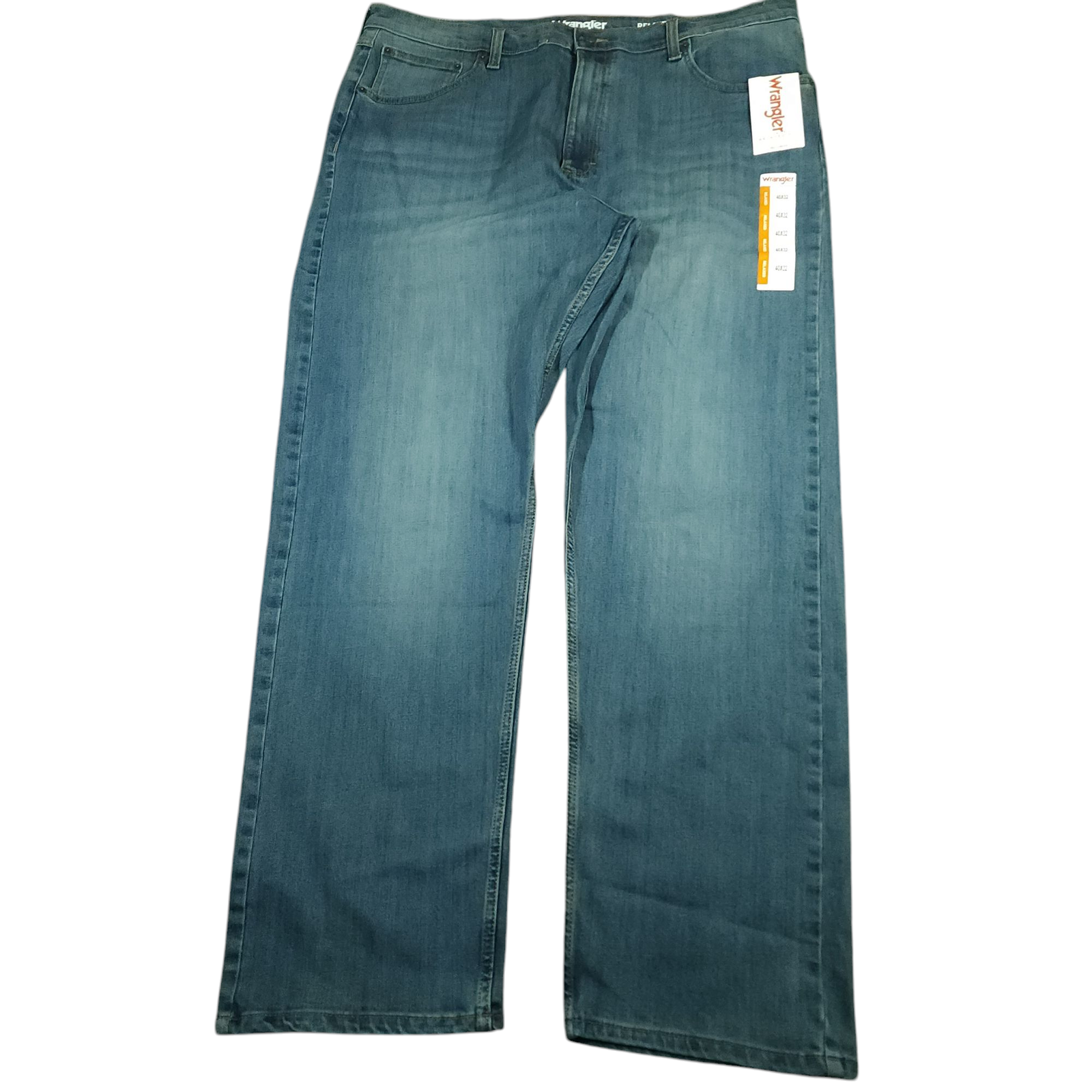 Wrangler Jeans 40x32 Mens Relaxed Fit High Waisted Wide Leg Whiskering Marine