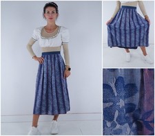 Womens Trachten Skirt XL Size US 16 EU 46 ALPHORN Blue Floral Tyrol Country