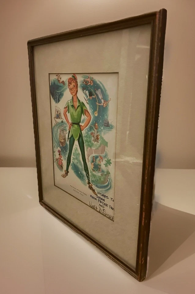 Framed Disney Corporate Vintage Fan Card Peter Pan 15.75”x12.5”  C-1960s - Image 4 of 4