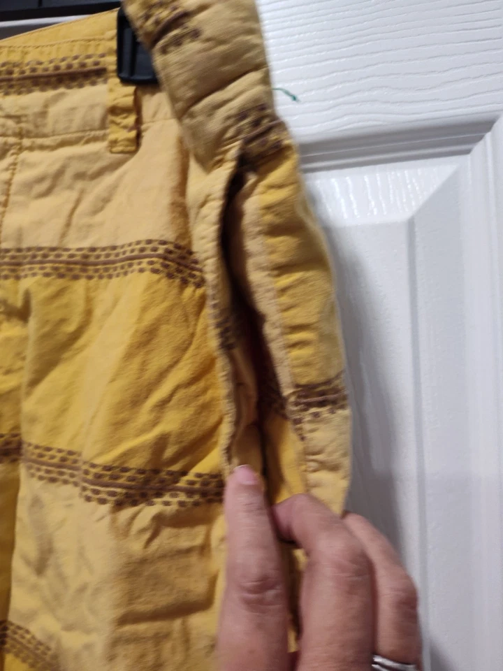 Life after denim 36 shorts chino amarelo xadrez zíper mosca casual bolsos leves - Imagem 3 de 4