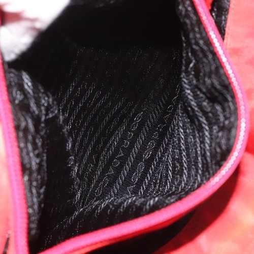 PRADA Hand Bag Nylon Red Auth BD335 - Picture 20 of 23