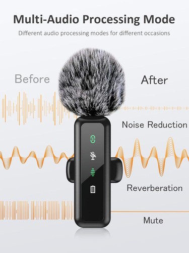 Microfono Wireless Lavalier Cellulare USB-C per Android/Apple Audio Video - Foto 4 di 8