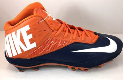 Nike Zoom Code Elite 3/4 Football Cleats~Mens 18~NEW~620499~Orange & Navy Blue