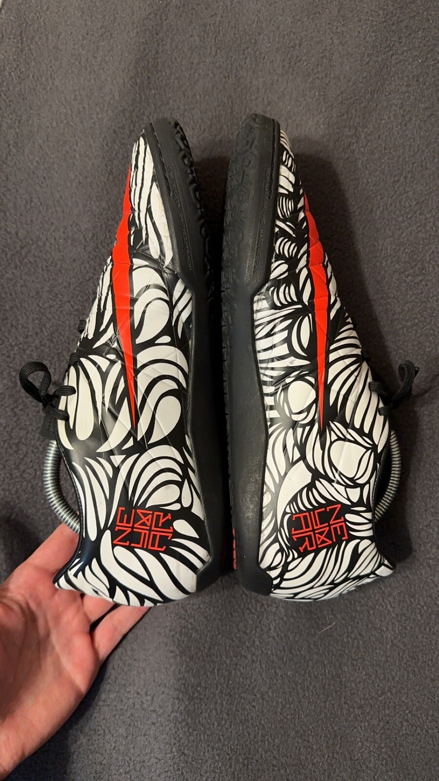 Nike Hypervenom Phelon II NJR IC White Black Red Zebra Size 9.5 Men Shoes Neymar image 9