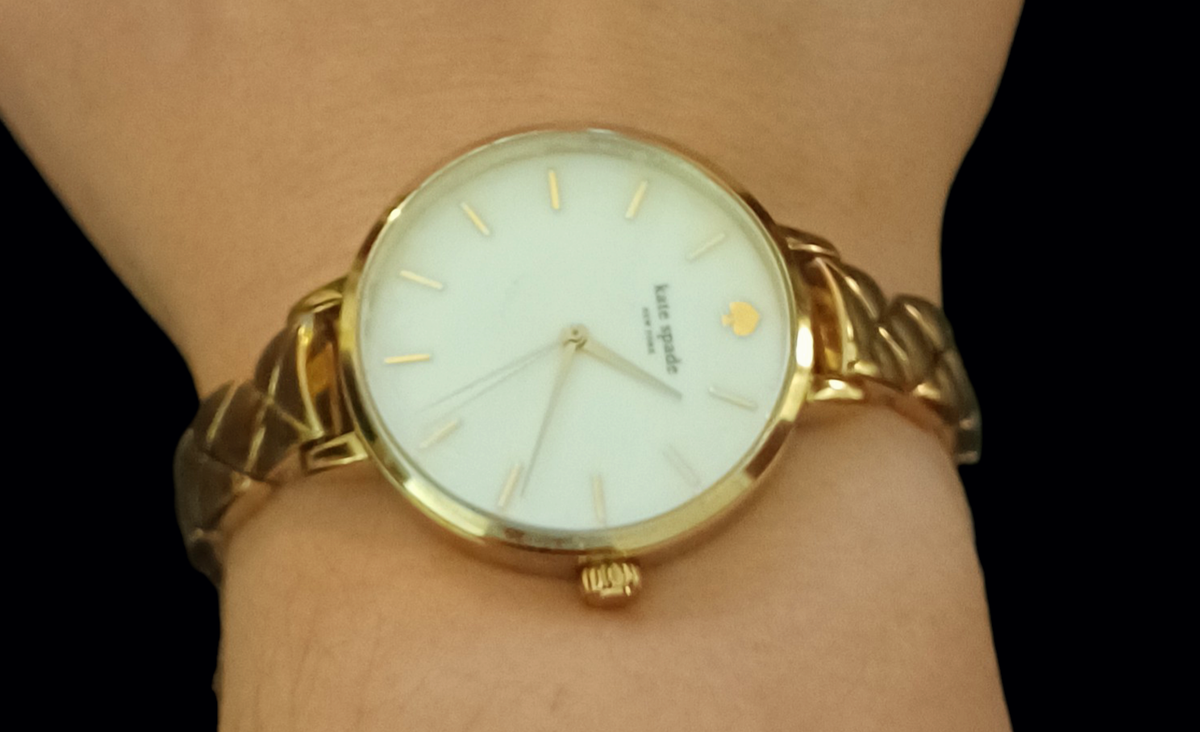 Kate Spade Metro Mother Of Pearl Yellow Gold Tone Ksw1466 Wristwatch Size 7 Kate Spade Metro Gold-Tone Champagne Bottle Watch Beige Leather main image 3