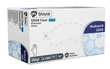 GD09 Disposable Clear Vinyl Powder & LATEX FREE Gloves Small-XL 100 200 1000