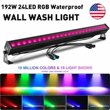 24LED Waterproof Wall Wash Light DMX RGB Beam Stage Lighting DJ Disco Xmas Light
