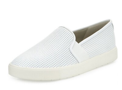 VINCE Blair Perforated Leather Slip-On Sneakers White EU 36/ US M