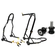 Front + Rear Wheel Lift Stands + Triple Tree attachement + 10mm Swingarm Spools