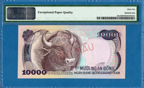 Vietnam, 10000 Dong, esemplare A1 000000, 1975, gemma UNC-PMG66EPQ, P36s1 - Foto 2 di 2