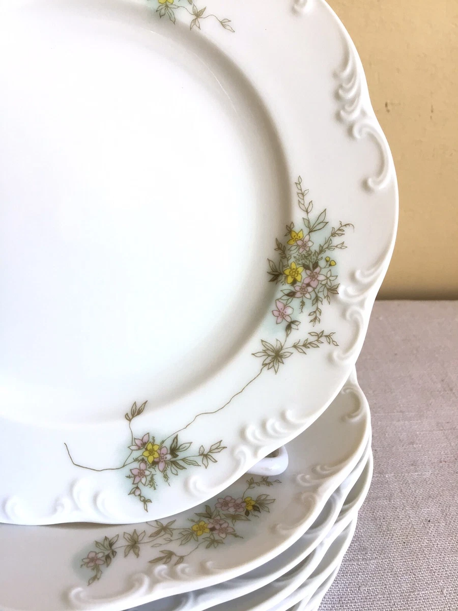 Vintage Cameo Rose Green Gardens Floral Superior Hall Dessert Plates s –  DOVECOTE