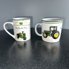 2 John Deere Vintage Coffee Cup/Mug Gibson Product NOTHING RUNS LIKE A DEERE