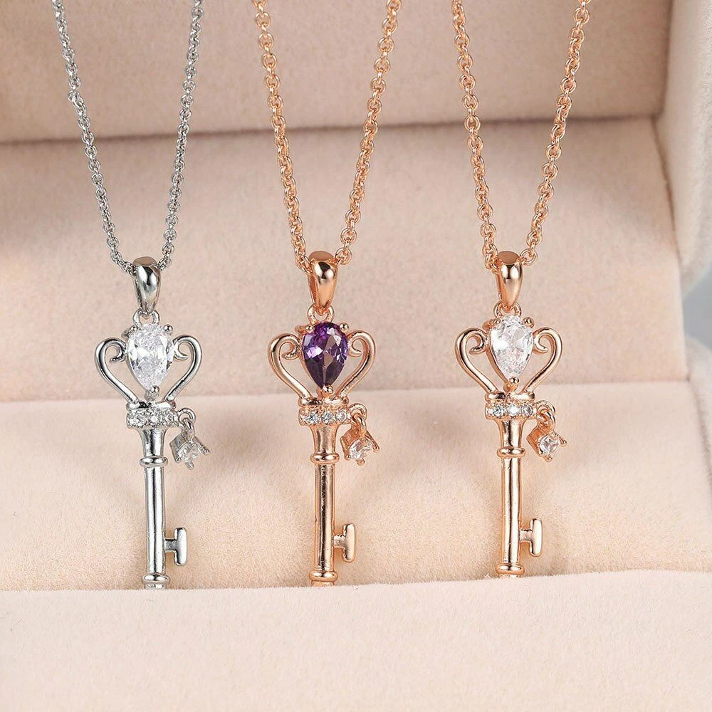 Cute key necklace sale
