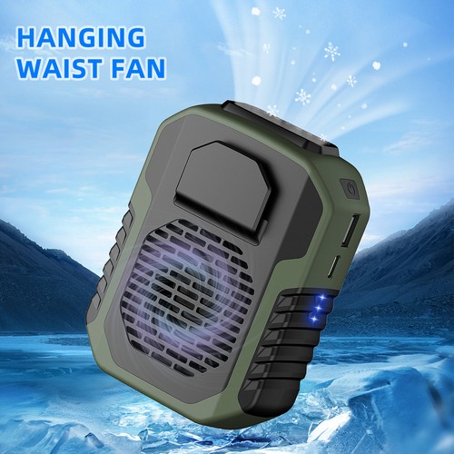 Portable USB Rechargeable 6000mAh Waist Clip Fan 3 Speeds Cooling Work Fan USA - Picture 21 of 42