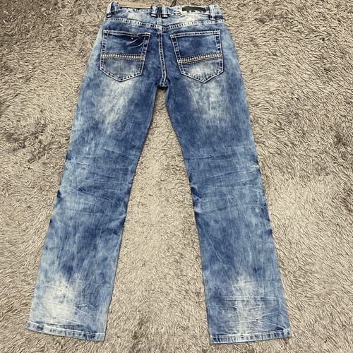 Jeans neri fibbia uomo 28x30 blu denim stonewash stivali antistress pantaloni flessibili nuovi con etichette - Foto 18 di 24