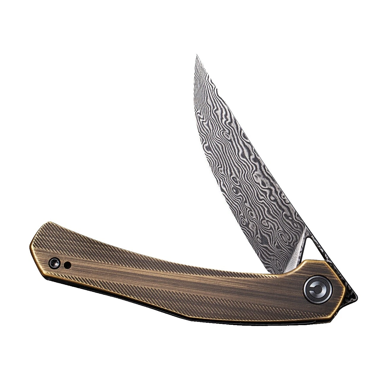 Hoja de acero de damasco Mango de latón modernos de colección cuchillos plegables producidos en fábricas