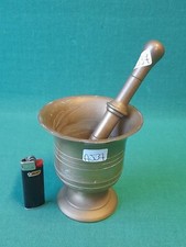 MORTAIO VINTAGE IN OTTONE CON PESTELLO ERBORISTERIA FARMACIA . AJ37