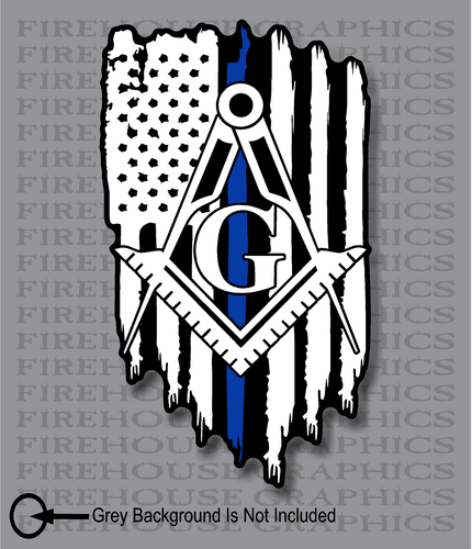 American & Georgia Flags Masonic Decal – 3x5 Inch ProSticker 045