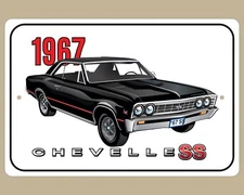 1967 Chevelle SS Sign, Aluminum Wall Decor, 8X12 Inches