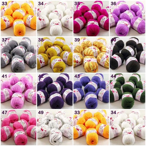 Sale 4BallsX50gr Baby 4Ply Rugs Cashmere Silk Wool hand knitting Crochet Yarn 32 - Picture 17 of 24