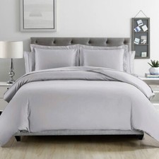 King Linen Silky Soft 100 Bamboo Gray Duvet Cover Set for Comforter Smooth