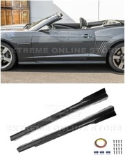 For 10-15 Camaro Zl1 Style Painted Glossy Black Side Skirts Panel Extension