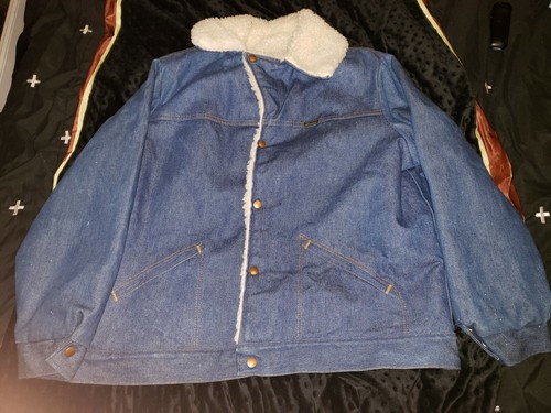 VTG Mens Wrangler Wrange Coat Denim 