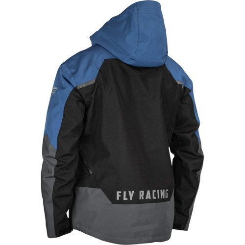 Fly Racing Carbon Snowmobile Jacket Shell - Black / Grey / Blue - 470-5202 - Picture 2 of 9