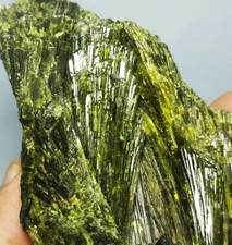 Natural Green Tourmaline Quartz Crystal Cluster Mineral Specimen