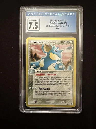 Pokemon TCG Nidoqueen Delta Species 2006 EX Dragon Frontiers 7/101 Holo CGC 7.5