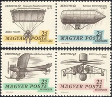Hungary 1967 Planes/Air Balloon/Helicopter/Aviation/Transport/Flight 4v (n30543)