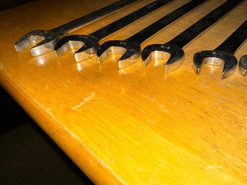 Vintage Snap-on Tools OSH709 6pt Combination Wrench Set 5/16"-3/4” 9 Pieces - Foto 13 di 24