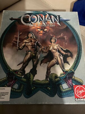 Conan The Cimmerian IBM PC Game on 5.25 multiple floppy discs Has Map flaw Rare