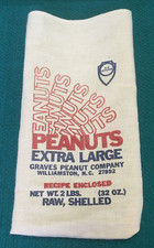 Vintage : U.S. JAYCEES "Burlap" PEANUT SACK @ Graves Peanut Co. NORTH CAROLINA